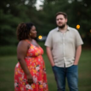 blurred interracial couple